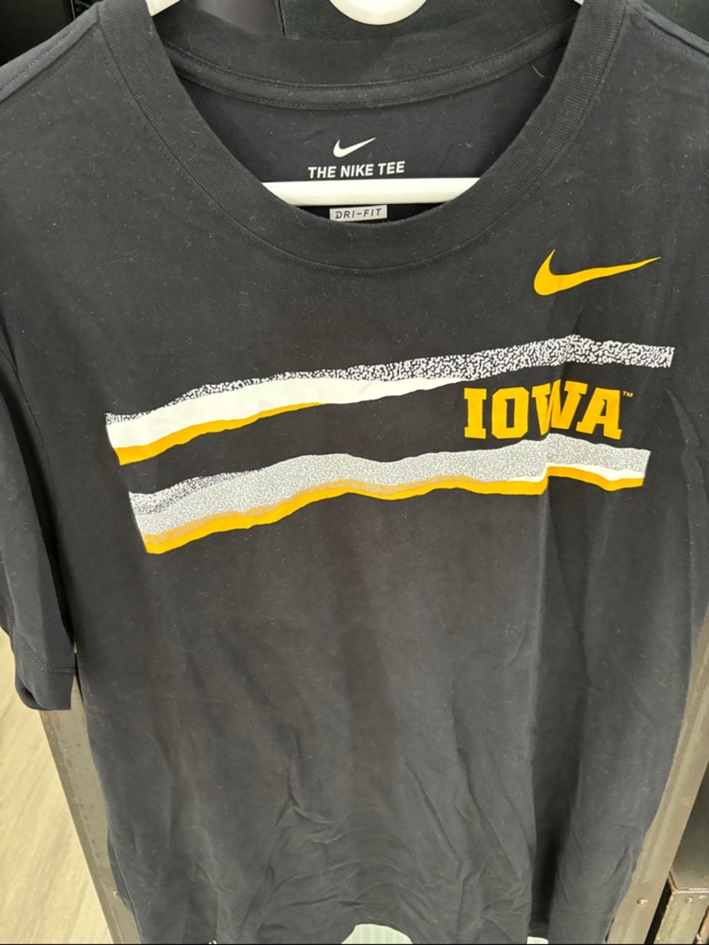 Nike Black Iowa Graphic Tee with Gold & White Accents